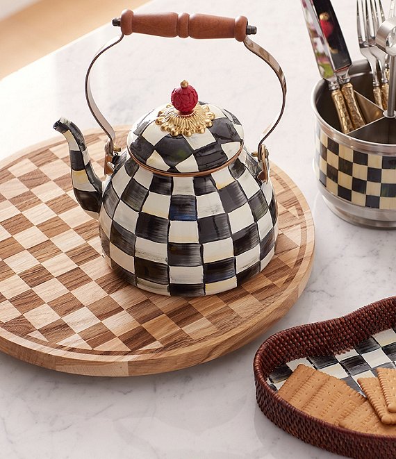 MacKenzie-Childs Courtly Check® Enamel Tea Kettle | Dillard's
