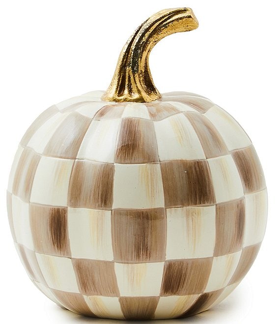 MacKenzie-Childs Harvest Collection Large Check Pumpkin