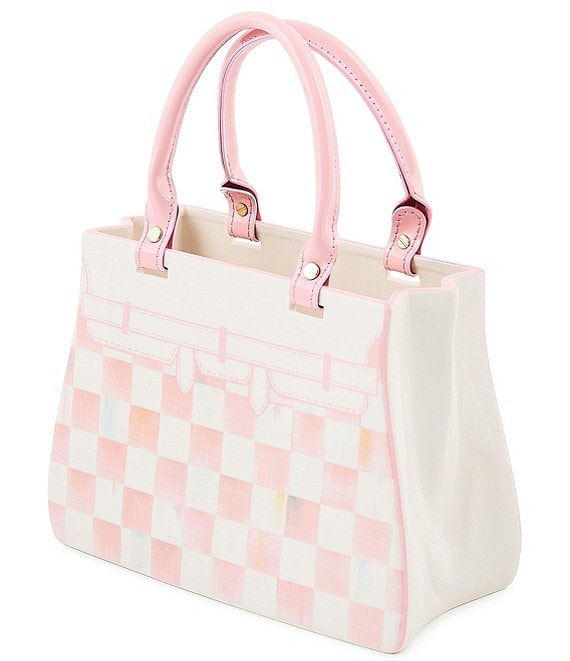 MacKenzie-Childs Rosy Check Doodles Handbag Vase | Dillard's