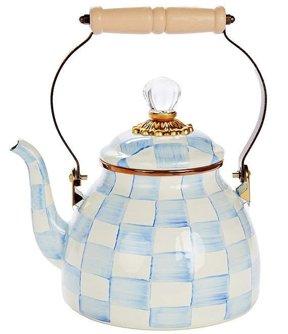 MacKenzie-Childs Check Enamel Tea Kettle