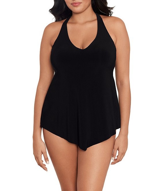 Magicsuit Plus Size Solid Taylor V-Neck Underwire Tankini Swim Top