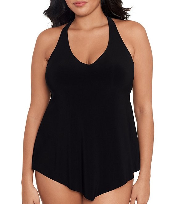 Magicsuit Plus Size Solid Taylor V-Neck Underwire Tankini Swim Top