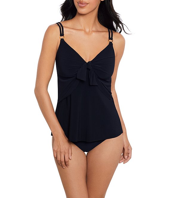 Magicsuit Solid Akikio V-Neck Tankini Swim Top & Solid Jersey High Waist Swim Bottom