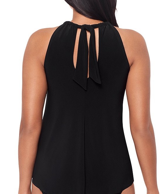 dress tankini black high neck for 15 dollars Island Goddess Top / 6 in shelf bra Women's High Neck Tankini Tops