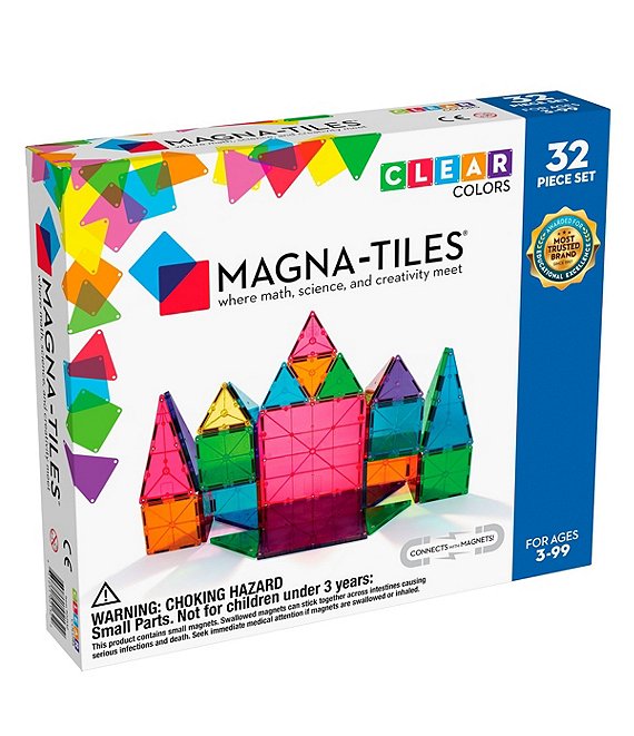 Color:Multi - Image 1 - Magna-Tiles® Clear Colors 32-Piece Set
