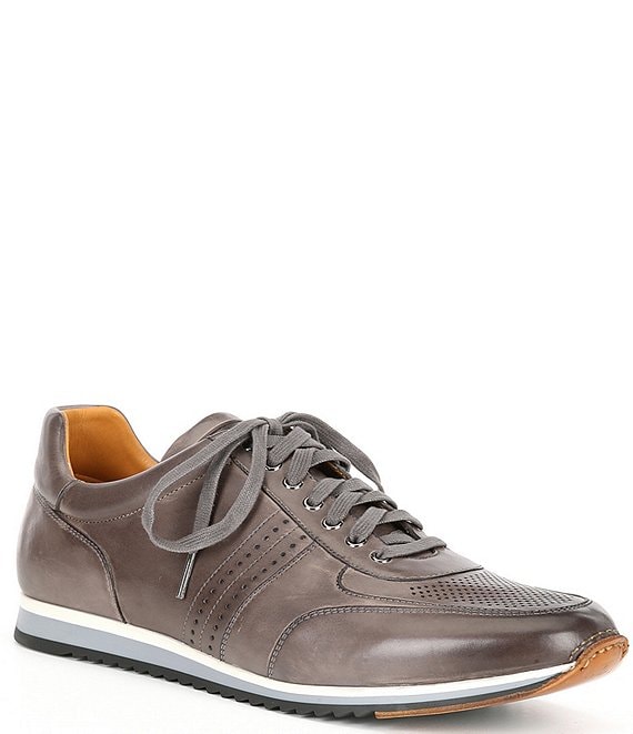 Color:Grey - Image 1 - Men's Marlow Leather Dress Sneakers