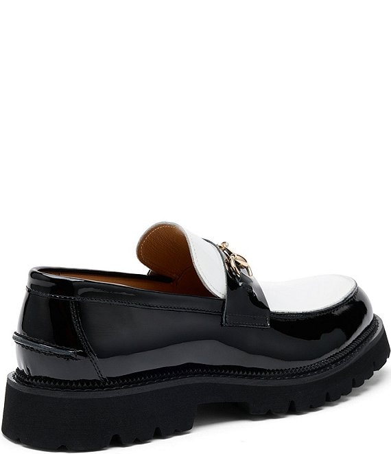 MARC NOLAN “BLAKE” bit buckle lug sole black leather loafer. NEW! Size 10 Blake Black Leather Lug Bit Loafers main image 4