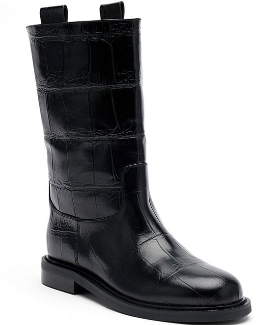 Marc Nolan Women's Blair Croco Embossed Leather Riding Boots