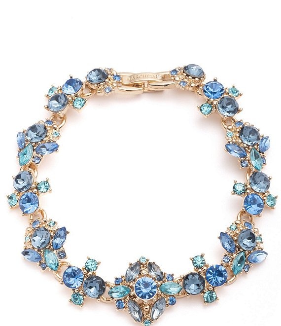Marchesa Blue Multi Crystal Flex Line Bracelet | Dillard's