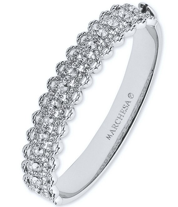 Marchesa Crystal Filigree Bangle Bracelet