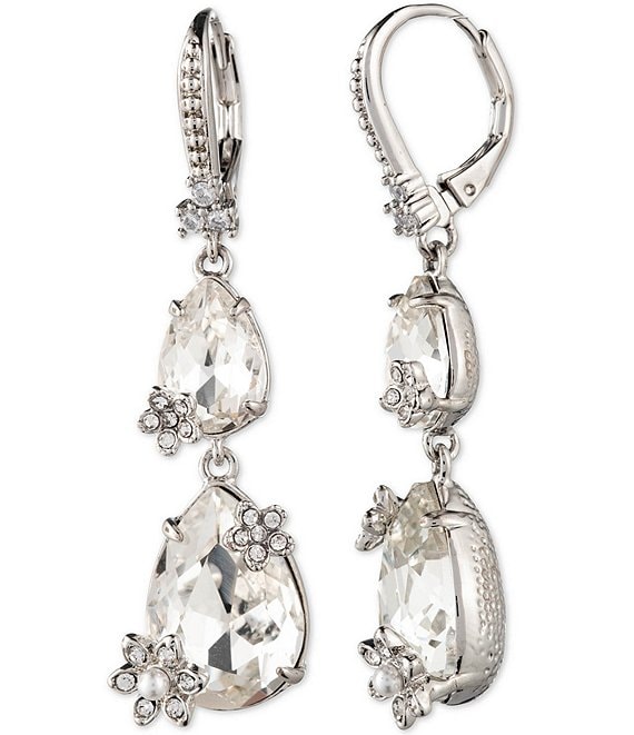 Bridal earrings, earrings, crystals, pear drop earrings - Classic pear  crystal drop earrings - Style #9030 | Twigs & Honey ®, LLC
