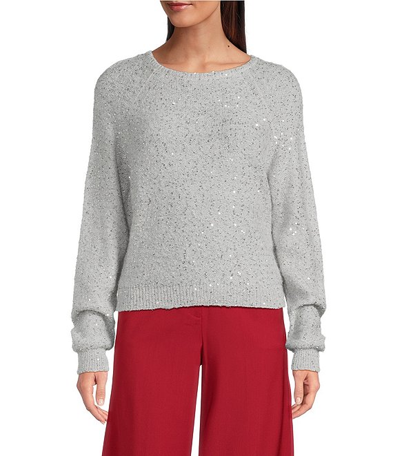 Marella Effige Crew Neck Long Sleeve Sequin Sweater