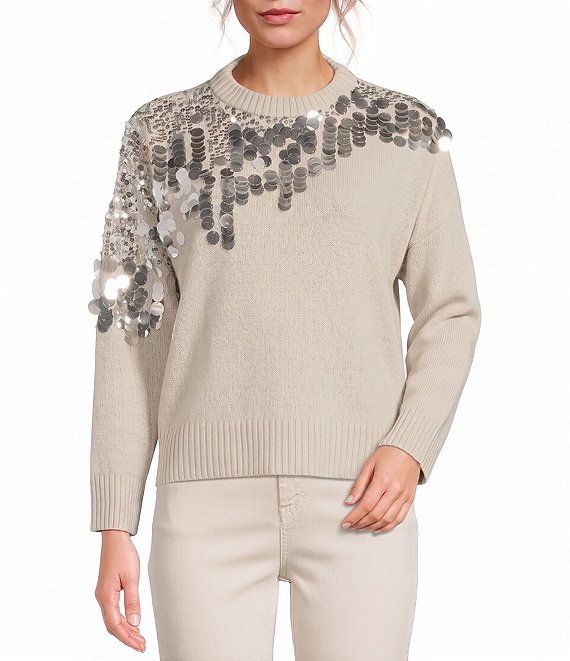 Marella Knit Mllcalcio Sequin Pure Wool Sweater