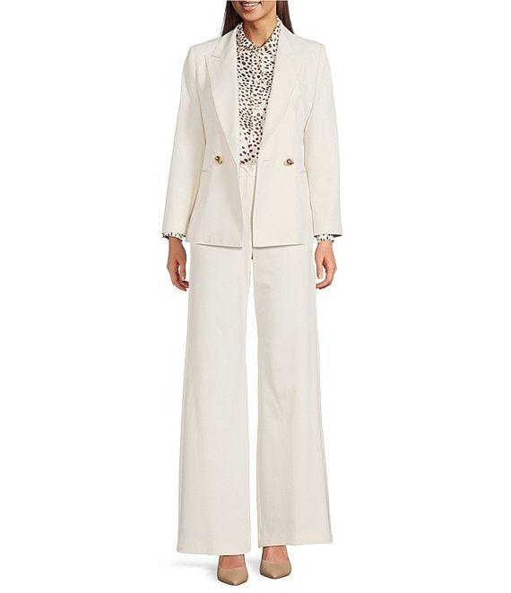 Marella Milltropico Notch Lapel Long Sleeve Button Blazer & Millsequoia Flat Front Straight Pants