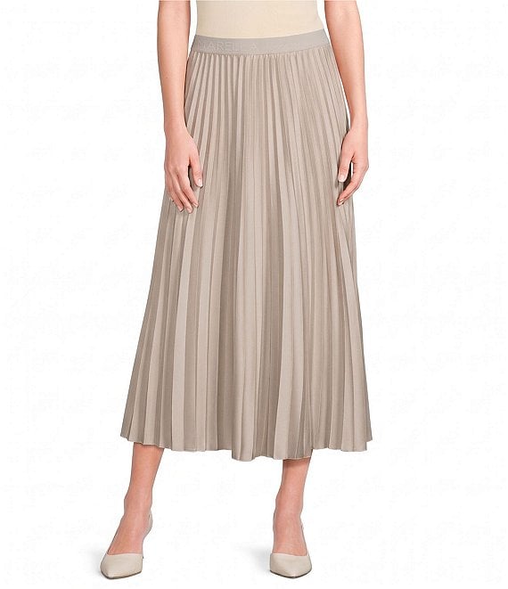 Marella Mllesodo Pleated Satin Pull-On Skirt