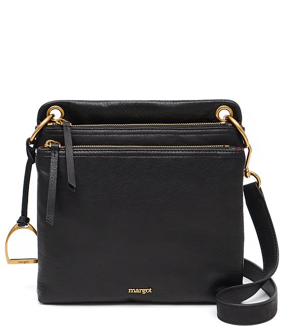 Color:Black - Image 1 - Allie Cloud Leather N/S Crossbody Bag