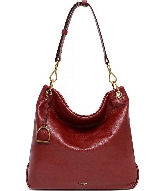 Color:Cordovan - Image 1 - Blake Leather Hobo Shoulder Bag
