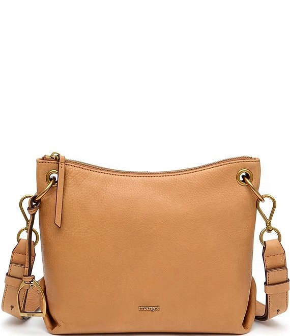 Color:Caramel - Image 1 - Camille Cloud Leather Crossbody Bag
