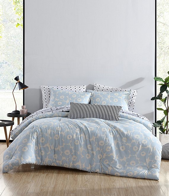 Marimekko Pieni Unikko Blue Floral Comforter Mini Set | Dillard's