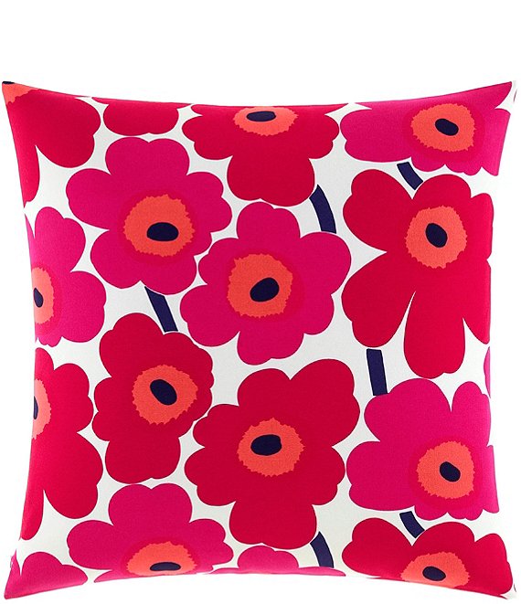 Color:Red - Image 1 - Pieni Unikko Floral Square Euro Pillow