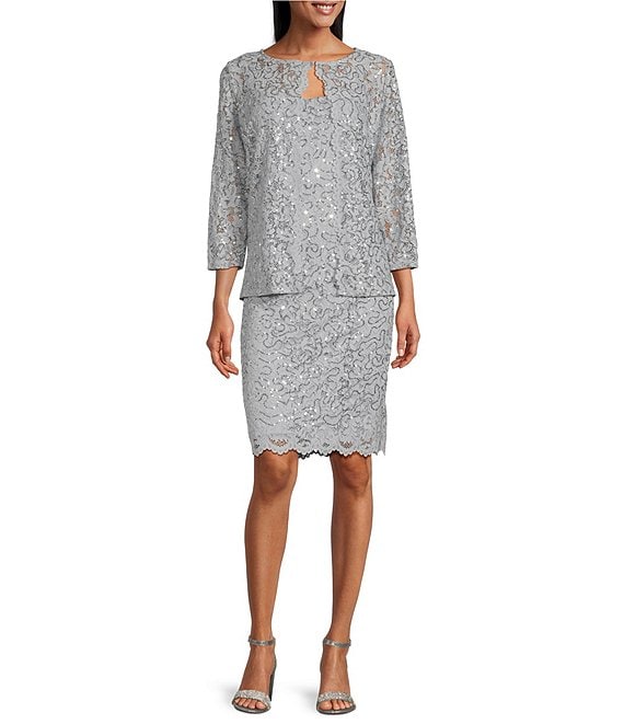 Brocade Jacket Dress & Dress Set with Bell Sleeves- 4852