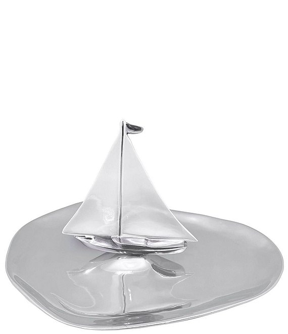 Mariposa White Sailboat Platter