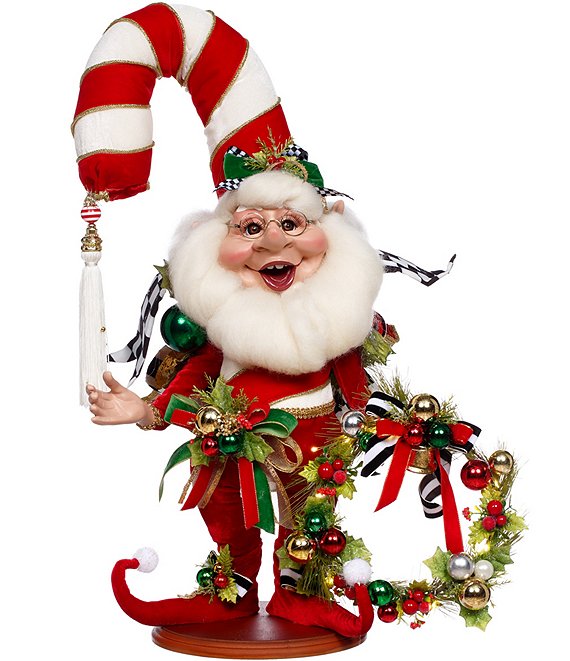 Mark Roberts Candy Cane Elf Scene Figurine With Lights, Medium