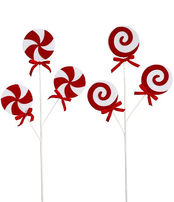 Mark Roberts Holiday Collection Peppermint Spray Assorted Pick, Set of ...