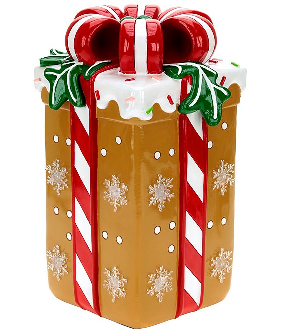 Mark Roberts Lighted Gingerbread Gift Box Figurine