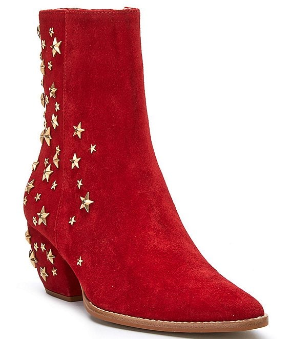 Dillards red outlet booties