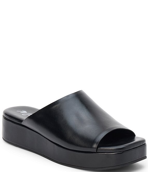 Matisse Lido Leather Platform Wedge Slide Sandals