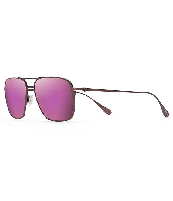 Color:Matte Brushed Burgundy - Image 1 - Beaches PolarizedPlus2® Aviator 57mm Sunglasses