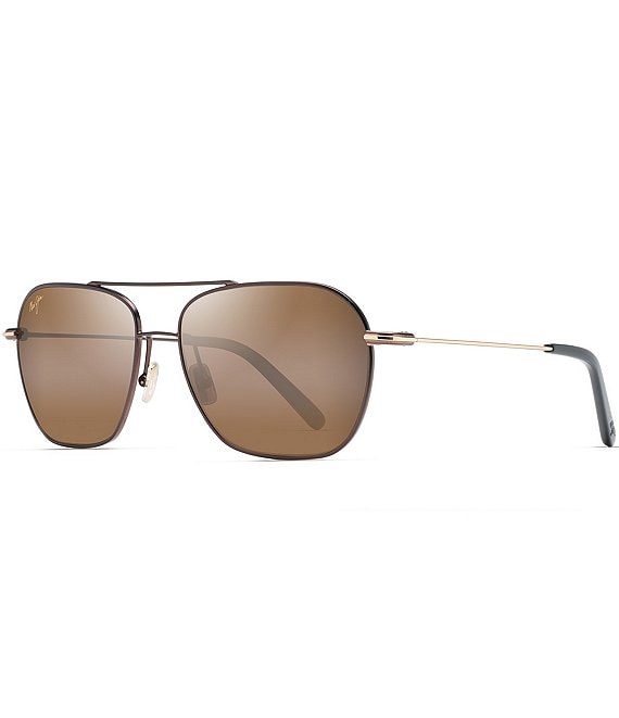 Color:Dark Brown - Image 1 - Mano Polarized Aviator Sunglasses