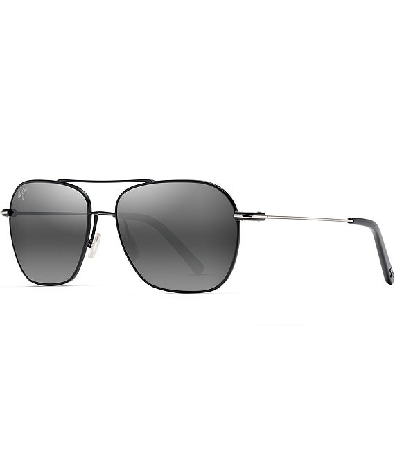 Color:Black with Silver - Image 1 - Mano Unisex Square Polarized Sunglasses