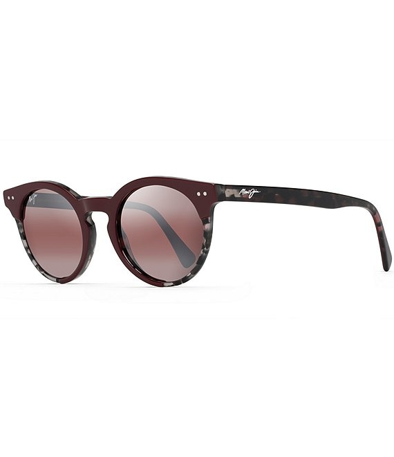 Color:Burgundy - Image 1 - Upside Down Falls PolarizedPlus2® Round 49mm Sunglasses