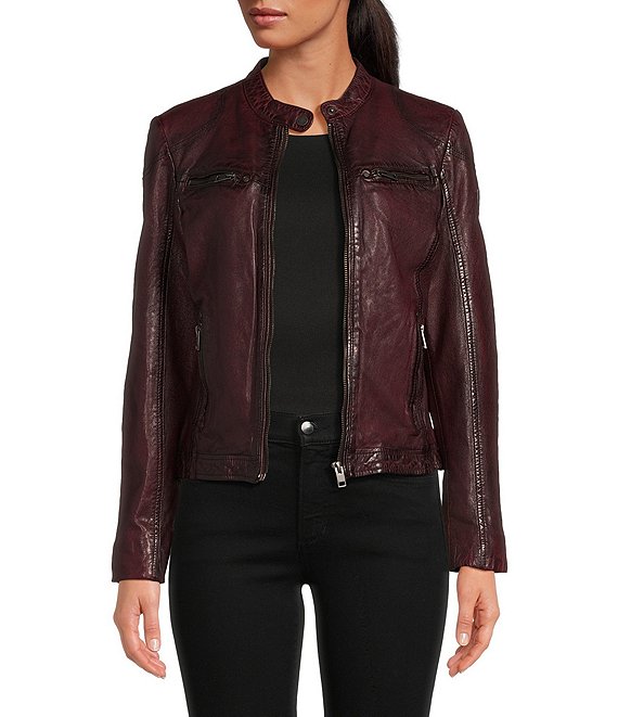 Dillards lambskin hotsell leather jacket