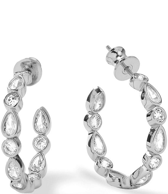 Melinda Maria Isla Hoop Earrings, Silver - Image 1