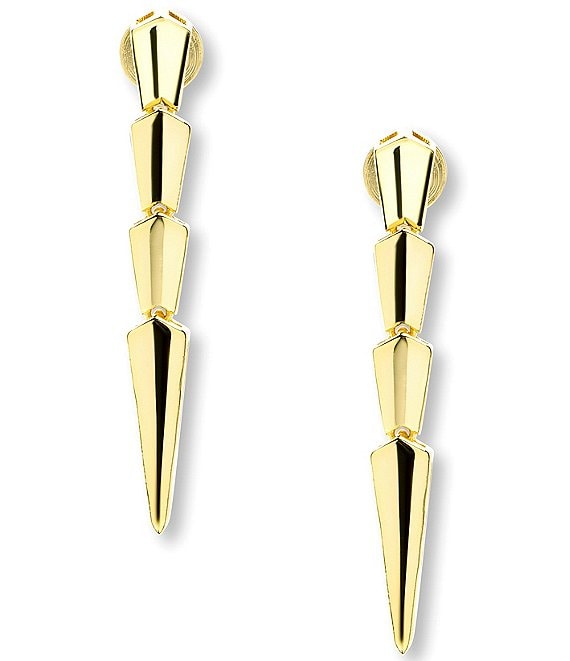 Melinda Maria Serpent Linear Earrings, Gold - Image 1