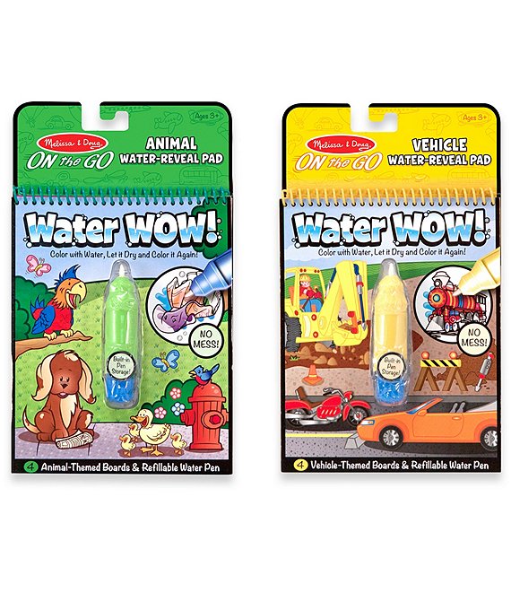 Melissa & Doug My First Paint With Water Activity Books Set - Animals,  Vehicles, and Pirates