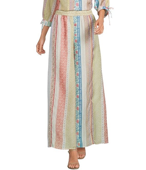 MELLODAY Coordinating Patchwork Print Organza Wide Leg Pants