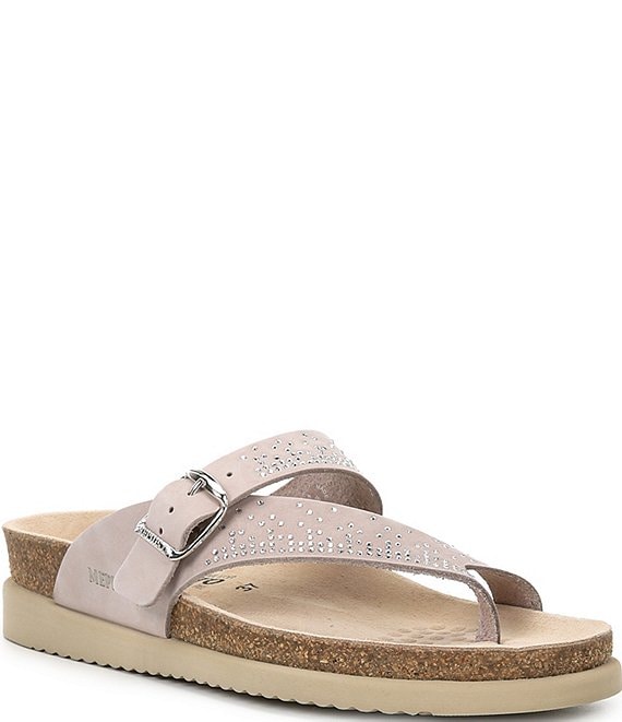 Mephisto Bling Buckle Detail Leather Casual Sandals Dillard s