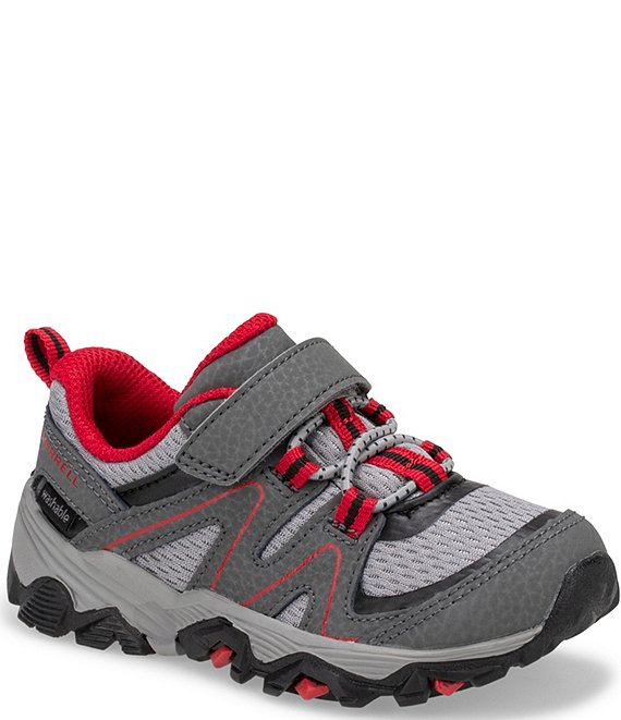 Color:Grey/Red/Black - Image 1 - Boys' Trail Quest Leather and Mesh Sneakers (Toddler)