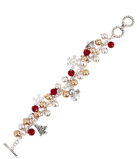 Merry & Bright Bead Multi Christmas Charm Drop Line Bracelet