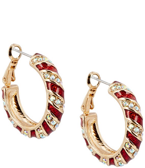Merry & Bright Candy Cane Hoop Earrings