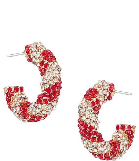 Merry & Bright Candy Cane Hoop Earrings