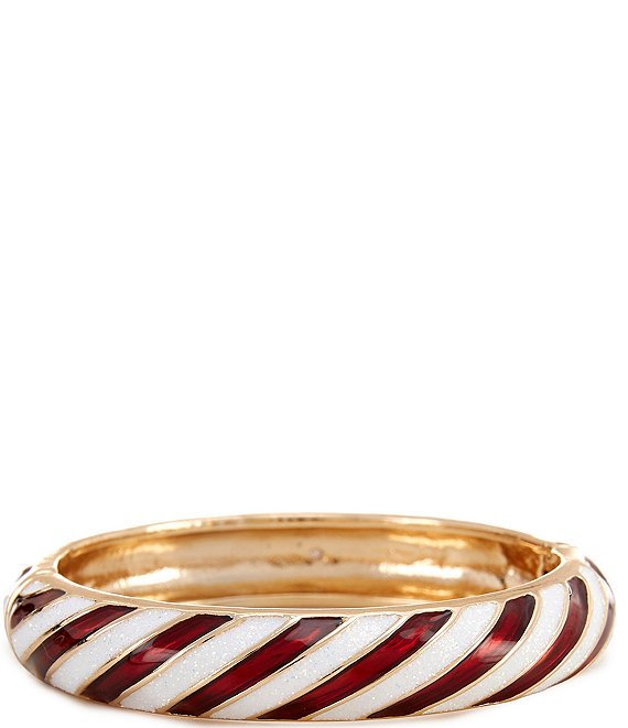Merry & Bright Christmas Candy Cane Hinge Bracelet