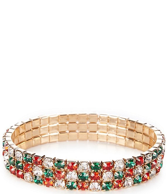 Merry & Bright Holiday Crystal Stretch Bracelet | Dillard's