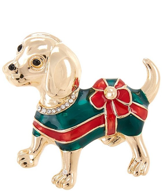 Merry & Bright Holiday Dog Sweater Pin
