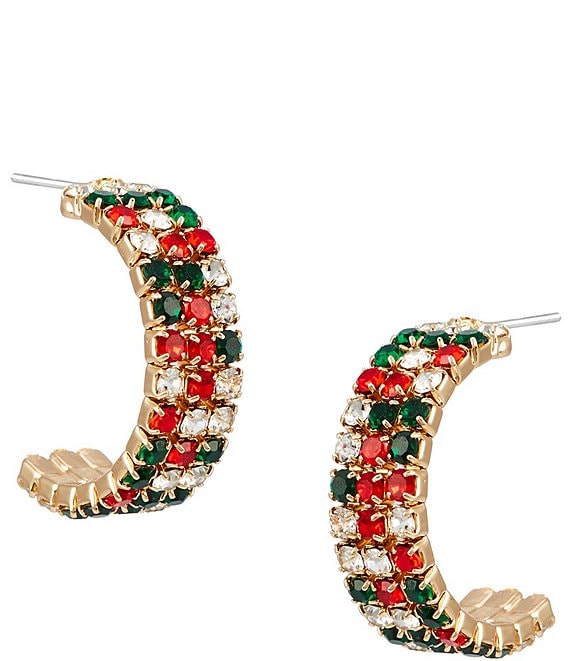 Merry & Bright Holiday Rows Hoop Earrings