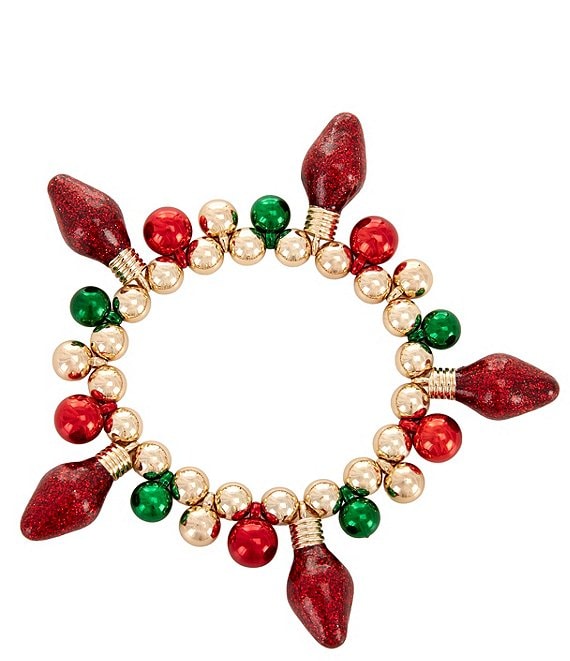 Merry & Bright Lightbulb Beaded Stretch Bracelet